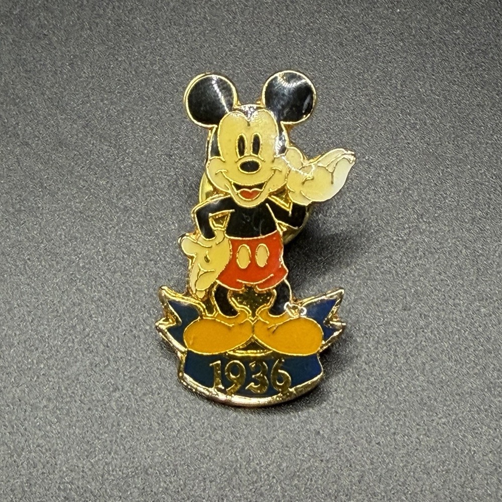 Vintage Through The Years 1936 Mickey Mouse Lapel Pin Walt Disney Disneyland USA